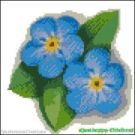forget me not cross stitch pattern quaternion creations felina size chart