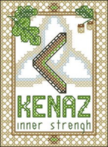 Kenaz rune cross stitch chart