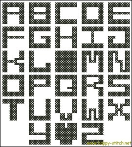 Malevitch cross stitch alphabet