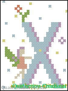 Fairy Alphabet X free cross stitch pattern