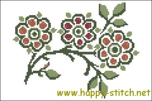 Roses after Wiliam Morris - free cross stitch pattern