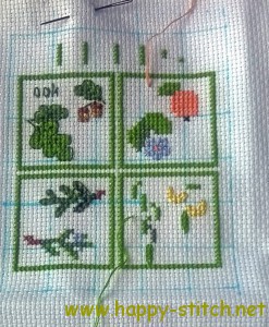Miniature trees cross stitching project
