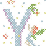 Fairy alphabet letter Y cross stitch pattern