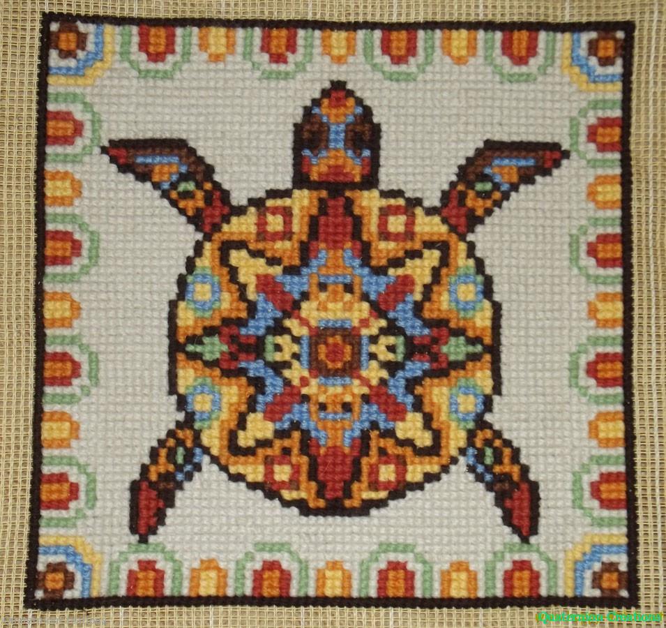 The Mayan Turtle embroidery