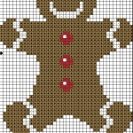 Gingerbread man free cross stitch pattern by HappyStitch
