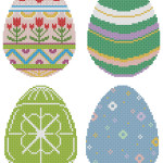 Easter eggs free patterns pack from Happy Stitch