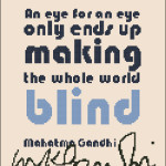 An eye for an eye - Gandhi quote cross stitch pattern