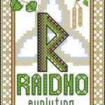 Raidho rune free cross stitch pattern
