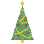 Very simple Christmas tree free cross stitch pattern
