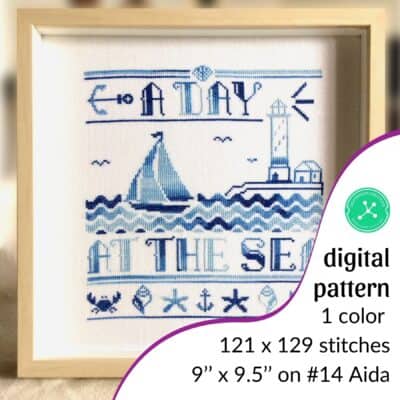A Day at the Sea nautical cross stitch pattern