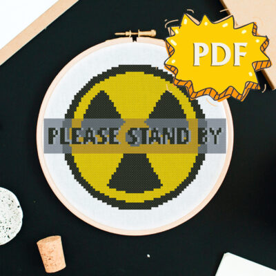 Please Stand By cross stitch design