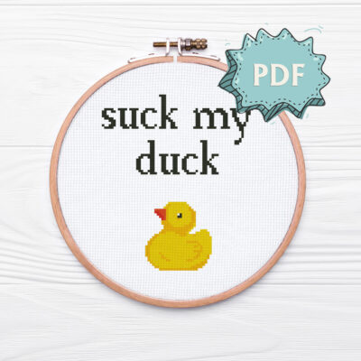 Suck my duck modern cross stitch pattern