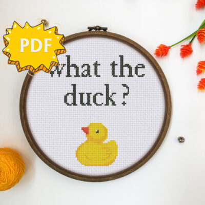 What the duck? modern funny cross stitch pattern