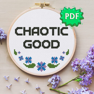 Chaotic Good - Morality alignment cross stitch pattern