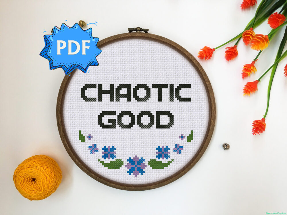 Chaotic Good - Morality alignment cross stitch pattern
