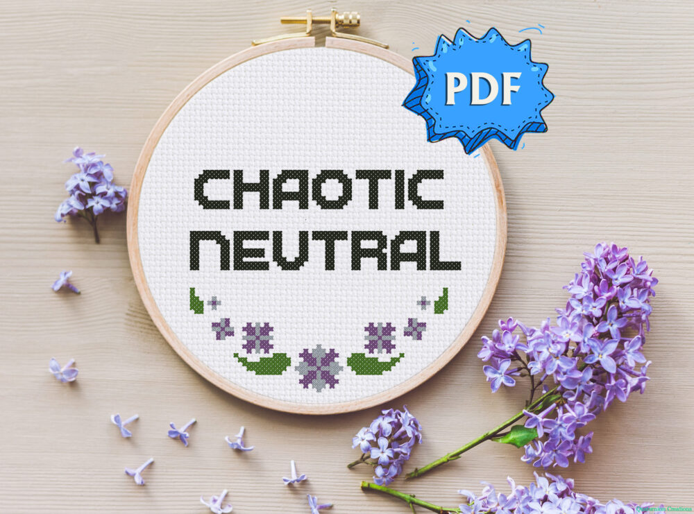 Chaotic Neutral cross stitch pattern