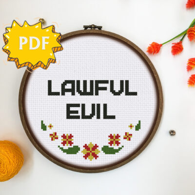 Lawful Evil cross stitch pattern