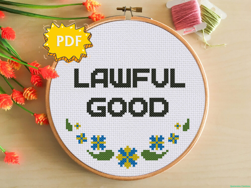 Lawful Good cross stitch pattern