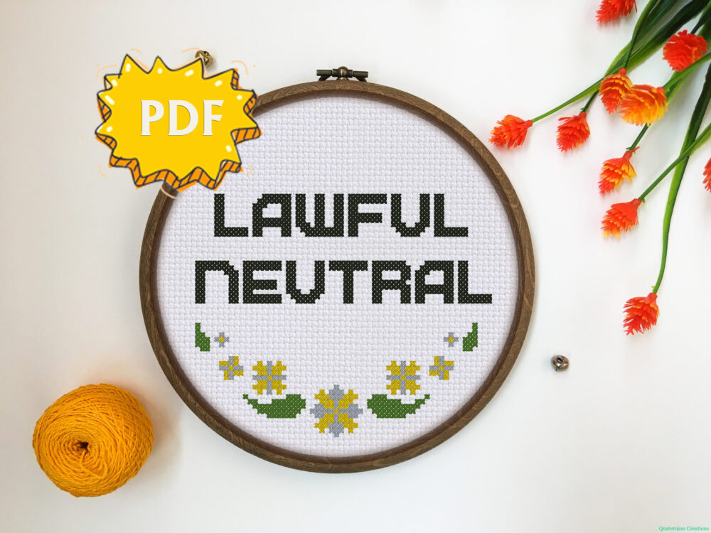 Lawful Neutral cross stitch pattern