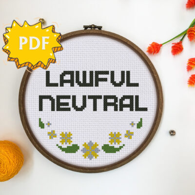 Lawful Neutral cross stitch pattern