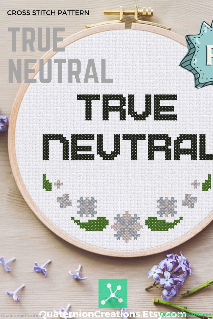 True Neutral cross stitch pattern