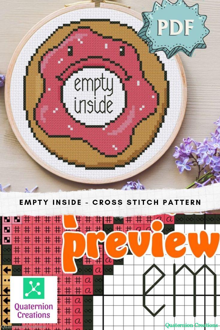 Depressed Donut (empty inside) cross stitch pattern