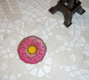 Acrylic Pink Frosted Sprinkled Donut Needle Minder