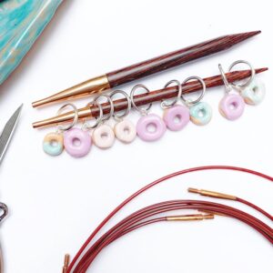 Ring polymer clay stitch markers for knitting • Donuts