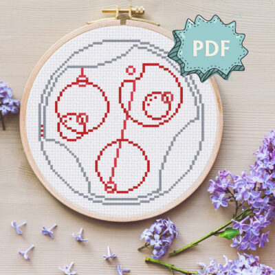 I love you in circular Gallifreyan - geeky Valentines's Day romantic cross stitch pattern