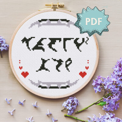 I love you in Klingon pIqaD geeky Valentines's Day romantic cross stitch pattern
