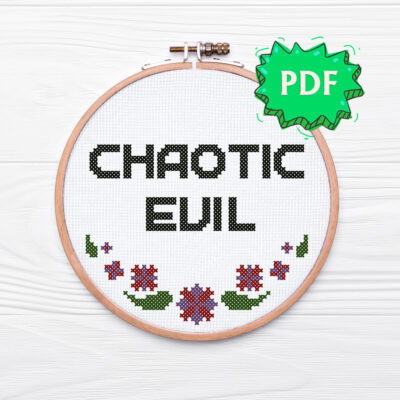 Chaotic Evil - Morality alignment cross stitch pattern