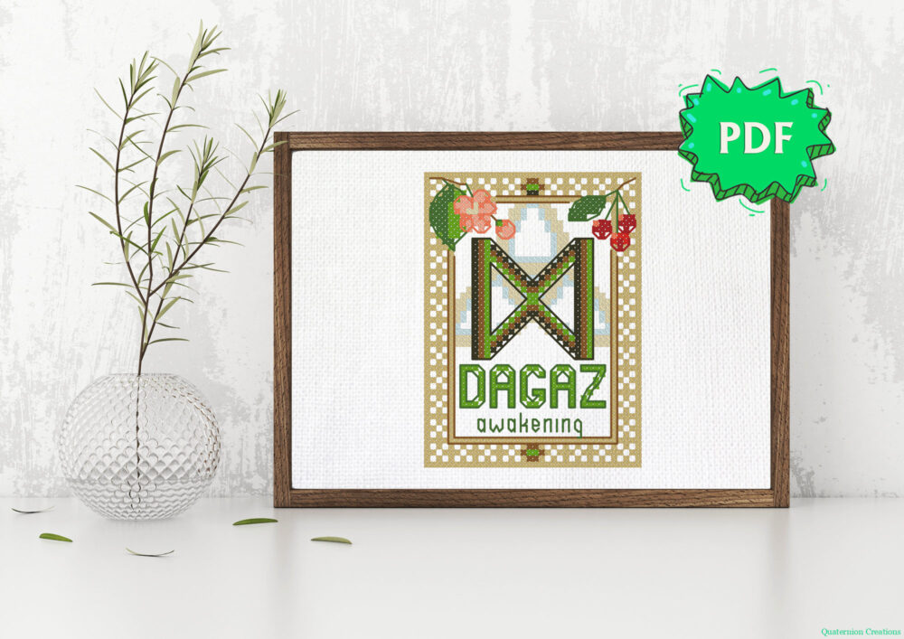 Dagaz Rune cross stitch pattern