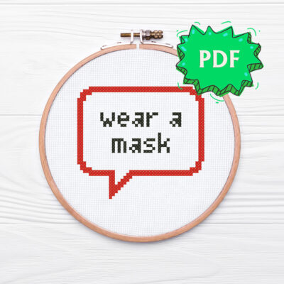 Wear a mask free cross stitch pattern