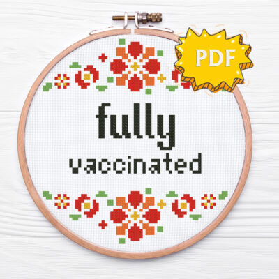 Fully Vaccinated free cross stitch pattern