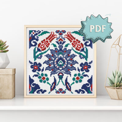Eastern ornament cross stitch pattern