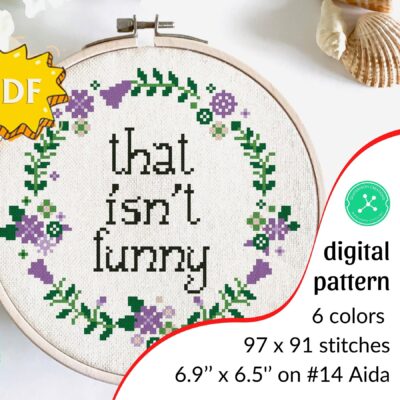 That isn't funny - a modern feminist cross stitch pattern
