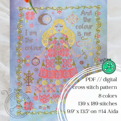 I am the colour cross stitch pattern