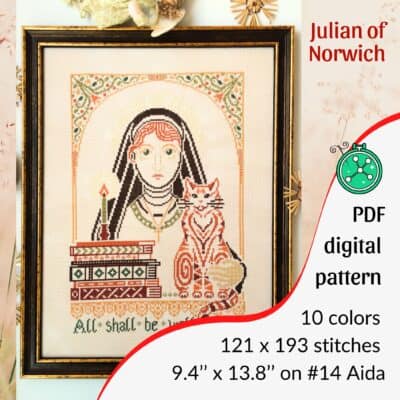 Julian of Norwich cross stitch pattern