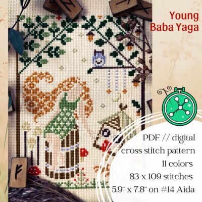 Young Yaga cross stitch pattern