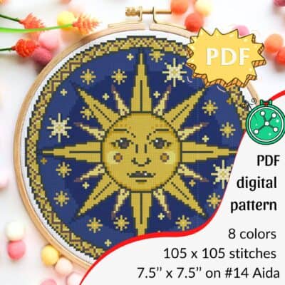 The Evening Star cross stitch pattern