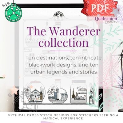 The Wanderer blackwork pattern