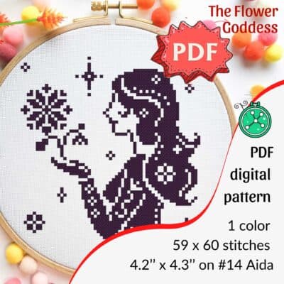 The Flower Goddess cross stitch pattern