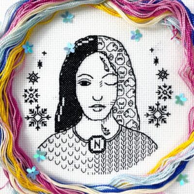 Hel (Hela) blackwork and cross stitch pattern