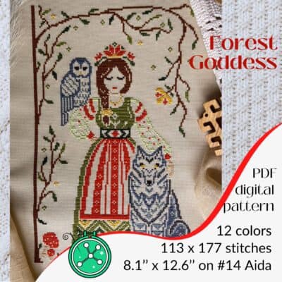 The Forest Goddess cross stitch pattern