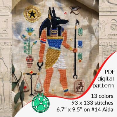 Anubis cross stitch pattern