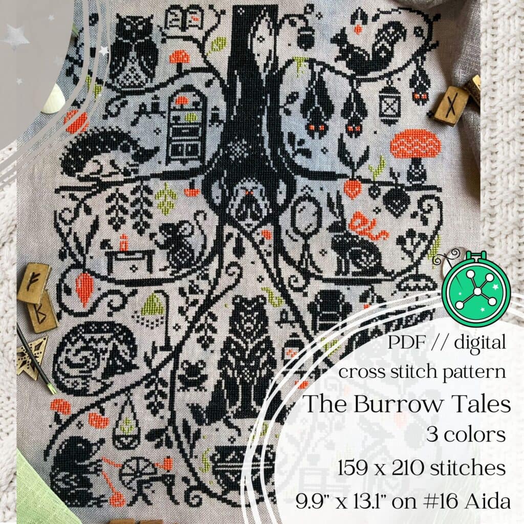 The Burrow Tales cross stitch pattern