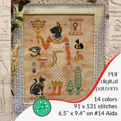 Bastet cross stitch pattern