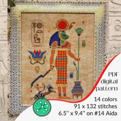 Sekhmet cross stitch pattern