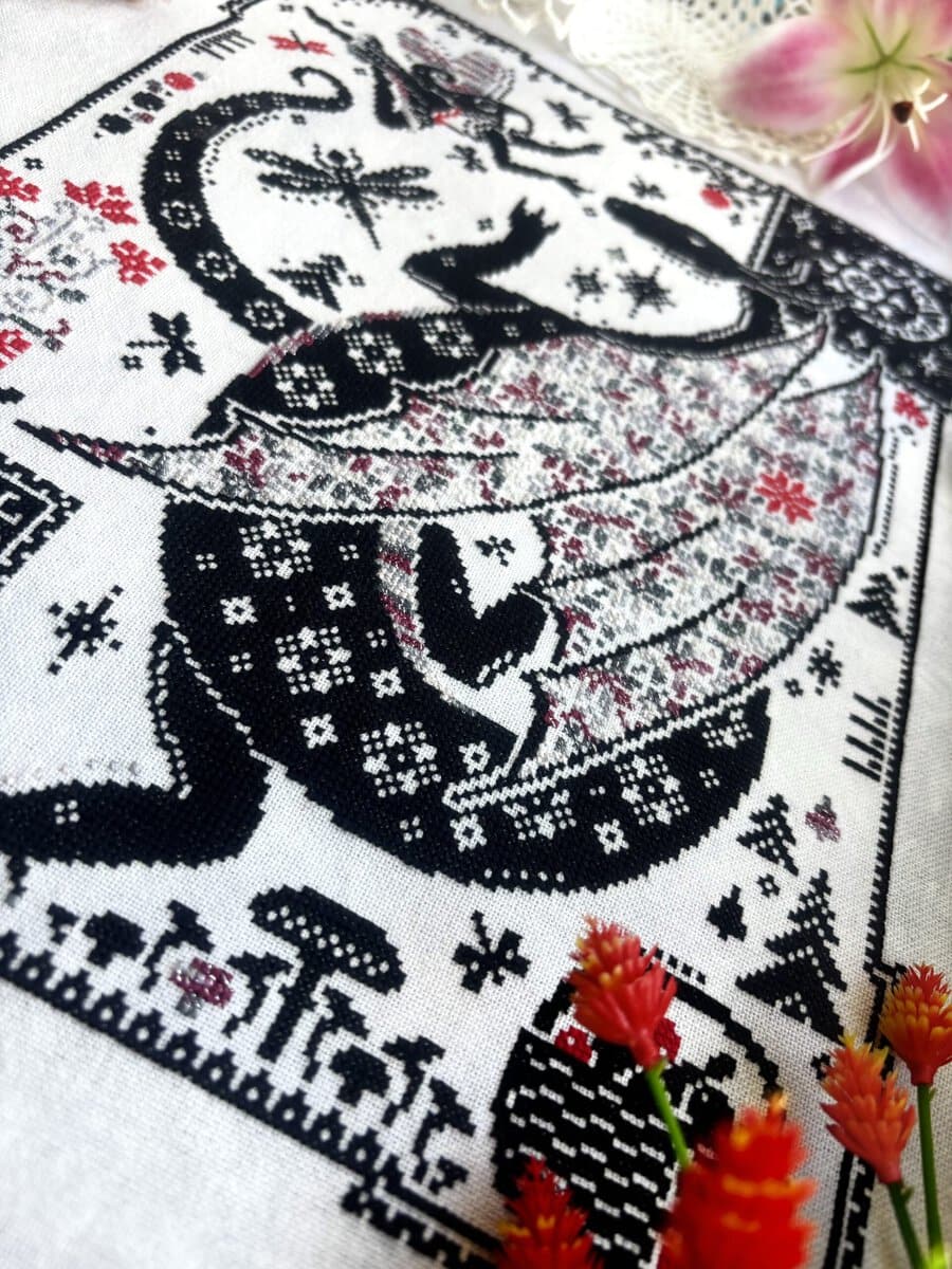 In Our Dreams We Are Dancing - a dragon cross stitch pattern - Image 4