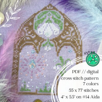 A Glimpse of Snowdrops cross stitch pattern